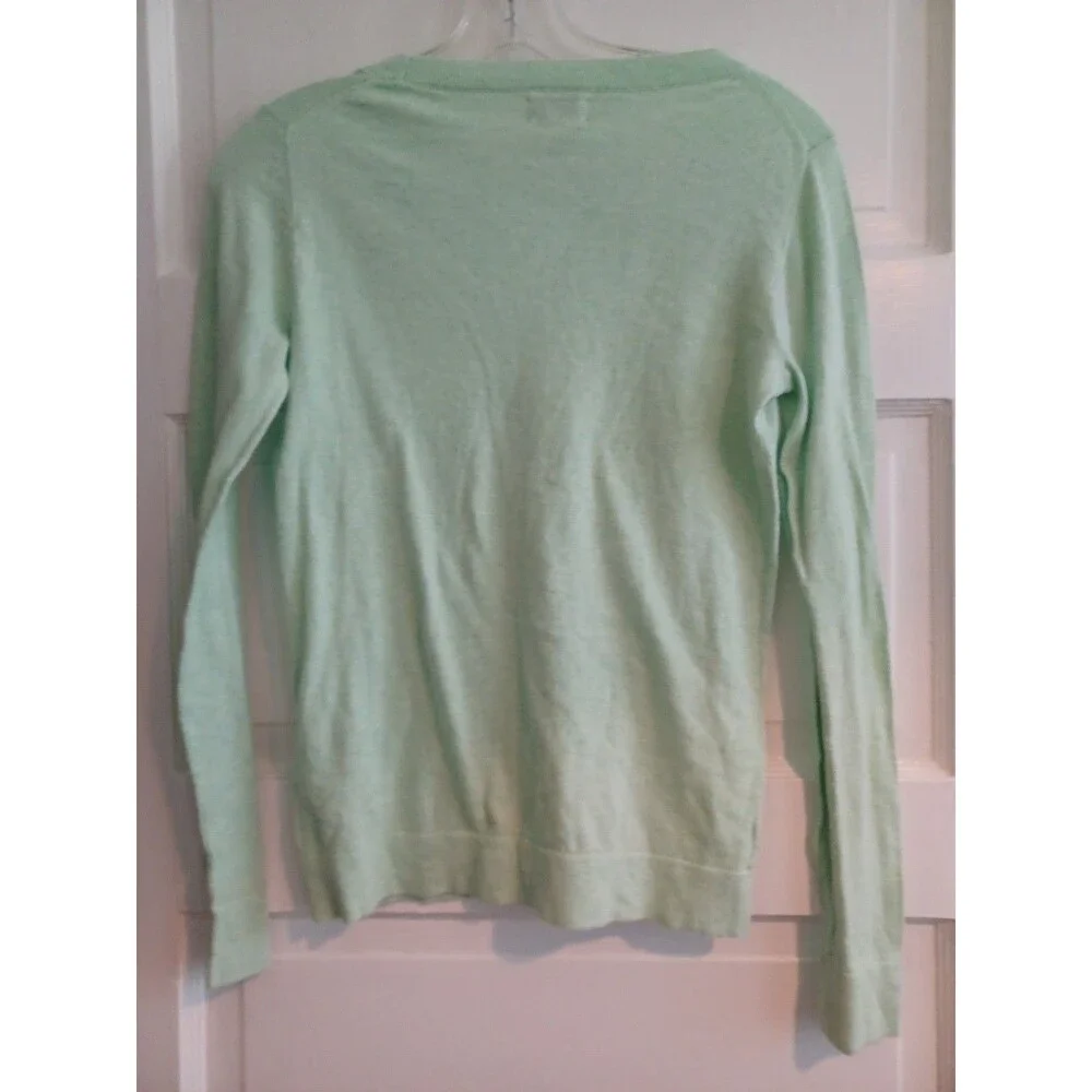 J. Crew mint green cotton Teddie sweater womens XS lightweight minimalist pastel